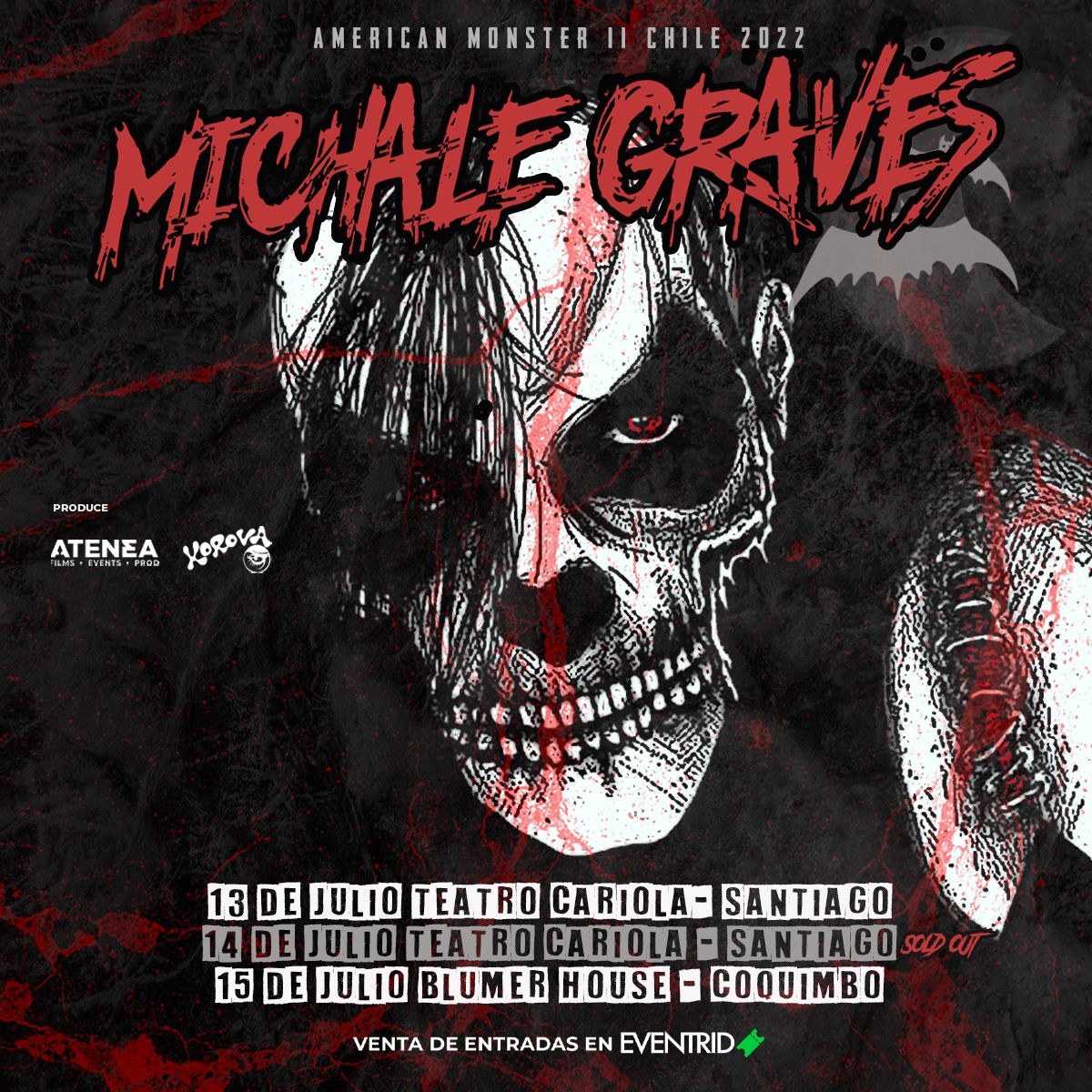 Michale Graves suma conciertos en Chile